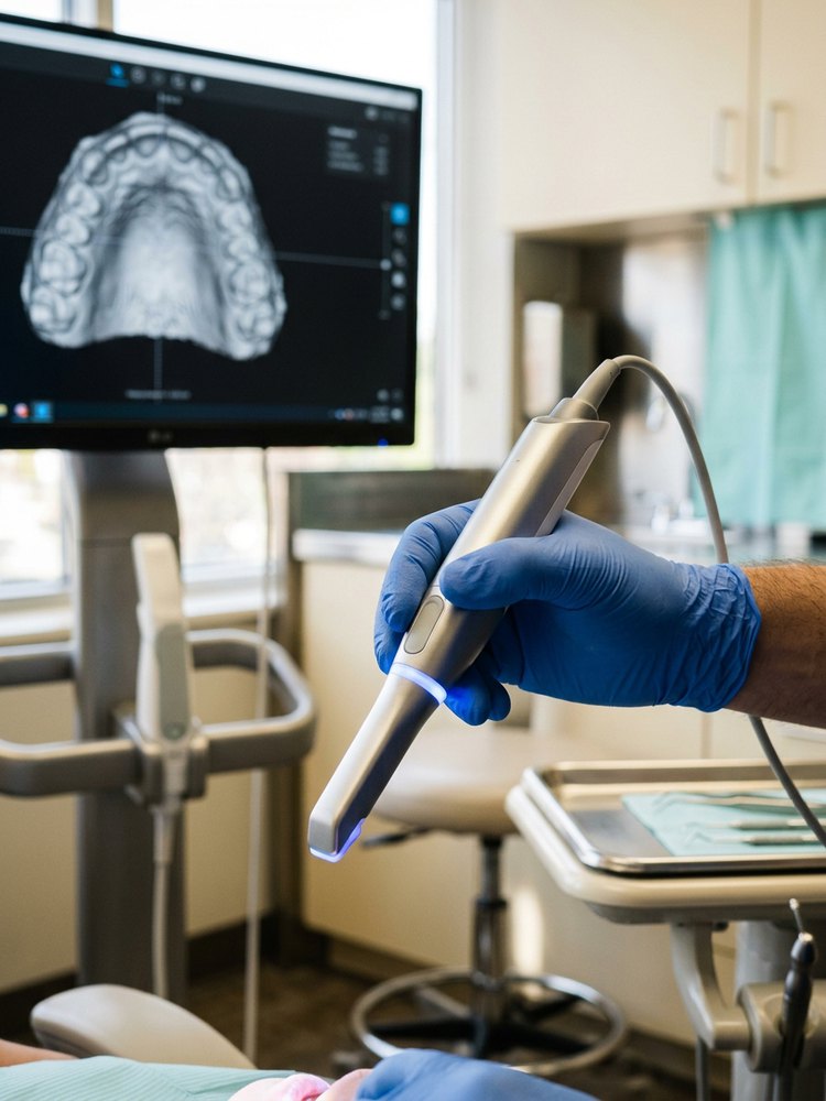 Escáner intraoral digital portátil en uso